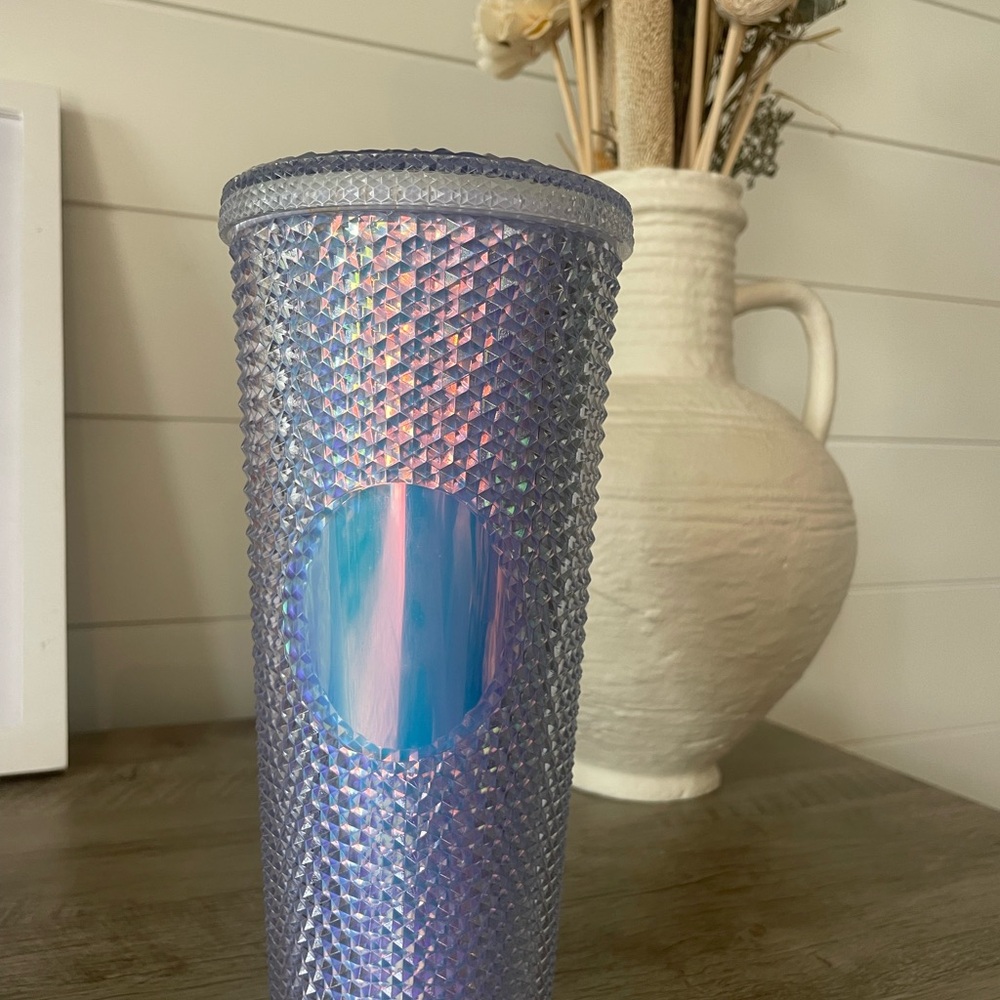 Iridescent Tumbler with Blue/pink/purple Accents
